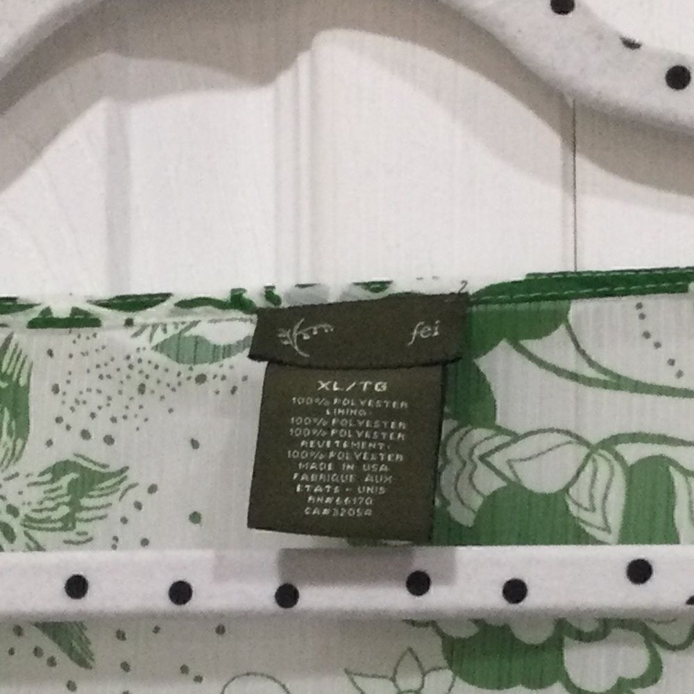 Fei Anthropologie floral white/green 3/4 sleeve  tunic-dress size L - Picture 5 of 10